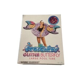 PoolCandy Glitter Butterfly Large‎ Pool Tube Pink Holographic 40 Inch Inflatable